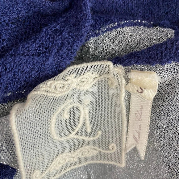 Qi Knit Tank Top Tunic Navy Blue Silver‎ - Picture 11 of 11